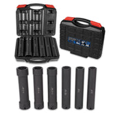 E-cowlboy half-inch drive extended set case keeps tools organized.