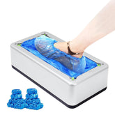 Ecumavin automatic shoe cover machine front view for quick shoe covering and clean floors.