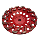 EDiamondTools 7-inch diamond grinding wheel for concrete enables fast stock removal.