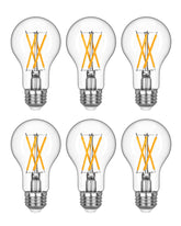 EDISHINE 6-pack vintage LED Edison bulbs with glass for retro ambiance.