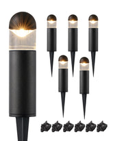 EDISHINE bollard light illuminates pathways with warm 3000K glow.