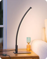 EDISHINE curved LED table lamp with curved silhouette for wide illumination.