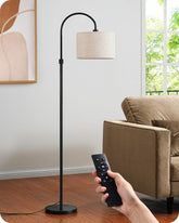 EDISHINE dimmable arc floor lamp with remote for flexible living room lighting
