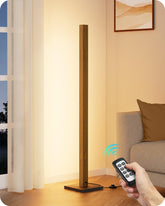 EDISHINE mid-century floor lamp with remote control for effortless living room lighting.