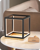 EDISHINE LED table lamp front view with cube design for cozy bedside lighting