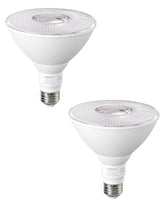 EDISHINE PAR38 LED flood light 2-pack, front view for bright yard lighting