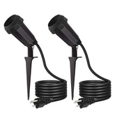 EDISHINE outdoor spotlights with 6ft cord for flexible patio placement