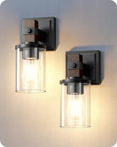 EDISHINE wall sconce with wood-grain dark brown finish adds rustic warmth
