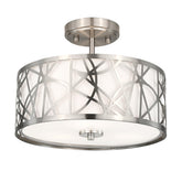 Edwarmlux 3-light drum ceiling light with brushed nickel finish for modern living rooms.