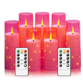 Eebuss flameless pink candles with embedded star string for charming table decor.