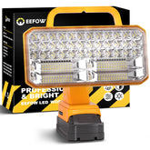 EEFOW 20V Max LED work light with 240-degree swivel for full coverage.