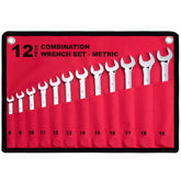 EFFICERE 12-piece metric wrench set in roll-up pouch for easy transport