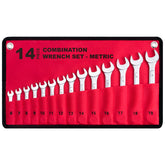 EFFICERE 14-piece metric wrenches in roll-up pouch for portable general repairs.