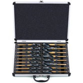 EFFICERE 17-piece large-diameter drill bits in case for organized drilling.