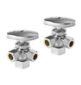 EFIELD dual compression outlet angle stop valve pack for two fixtures, versatile shut-off option.