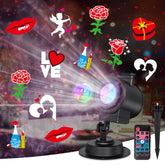 Eglagen Valentine's projector with ripple lens creates a cozy outdoor ambiance.