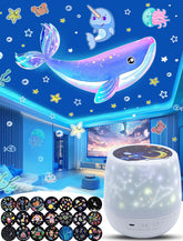 Eigther projector night light with whales film provides gentle bedtime illumination for calm kids.