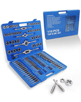 EilxMag 110pc tap and die set in storage case for organized threading