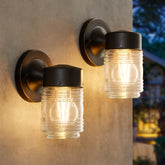EJIAXIN 2-Pack front door lantern with clear glass enhances entry visibility
