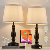 EJIAXIN bedside lamps set 2 with touch control for easy brightness adjustments.