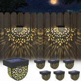 EKQ solar fence light 6-pack illuminating fences and pathways