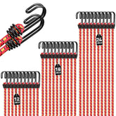 ELEAD bungee cords 12-inch with hooks secure cargo on trips.