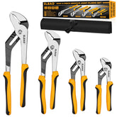 ELEAD four-piece groove joint pliers 6-inch close-up showing secure grip for tight fasteners