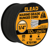 ELEAD heavy-duty bungee cord roll—110ft for versatile cargo securing and camping.