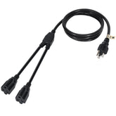 Elecan 2-way power cord splitter 10ft adds a second outlet for flexibility.