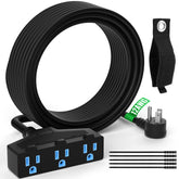 Elecan outdoor extension cord 25 ft with three-outlet end for versatile use.