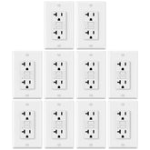 Electeck 20A GFCI outlet front view with green indicator for safe use
