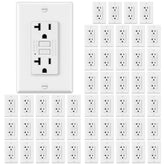 Electeck 50-pack GFCI outlets ready for 20A indoor wiring protection