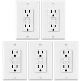 Electeck 5-pack GFCI outlet front view shows reliable indoor power protection.