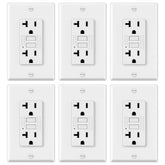 ELECTECK 6-pack GFCI outlets front view showing slim white design for easy installation.