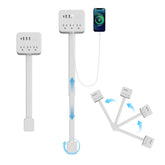 Electrical Outlet Extender A01 extended arm 180° swivel in a living room setup.