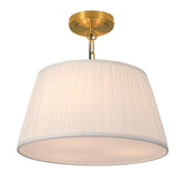 Electro bp 15-inch drum shade in white brocade fabric adds warm ambience