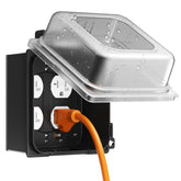 ELEGRP 2-Gang weatherproof cover outer view protects outdoor outlets from the elements.