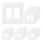 ELEGRP 2-gang screwless faceplate matte white front view offers a seamless look