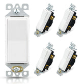 ELEGRP 3-Way Decorator Switch front view in glossy white for modern rooms