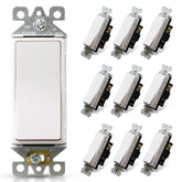 ELEGRP 3 Way Decorator Switch front view, glossy white finish for modern rooms