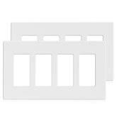 ELEGRP 4-Gang screwless faceplate in matte white for a clutter-free, modern room.