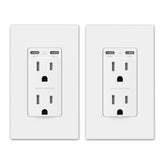 ELEGRP 65W USB-C outlet with two ports for fast laptop charging.