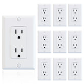ELEGRP Decorator Receptacle front view in glossy white finish.