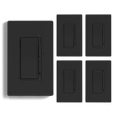 ELEGRP dimmer light switch front view with matte black finish for smooth, customizable lighting.
