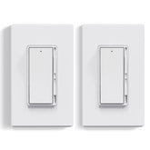 ELEGRP dimmer switch in matte white, front view, showcasing smooth dimming control.