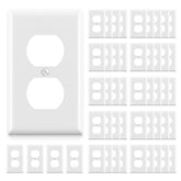 ELEGRP duplex outlet cover glossy white packaging ready for quick wall plate upgrades