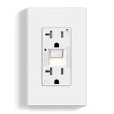 ELEGRP GFCI outlet with nightlight illuminates dark spaces safely