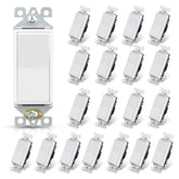 ELEGRP glossy white single pole switch front view for seamless room lighting control.