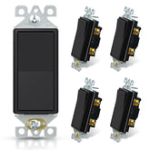 ELEGRP matte black single pole decorator switch front view enhances style and ease of use.