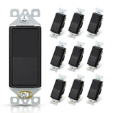 ELEGRP matte black single pole decorator switch front view for stylish room control.